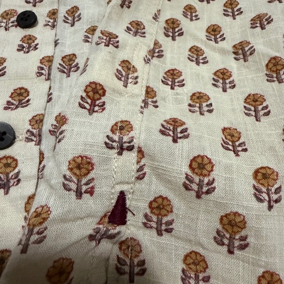 FabIndia Men's Short Sleeve Bush Shirt Straight Fit Floral Print Size‎ M - Picture 6 of 8